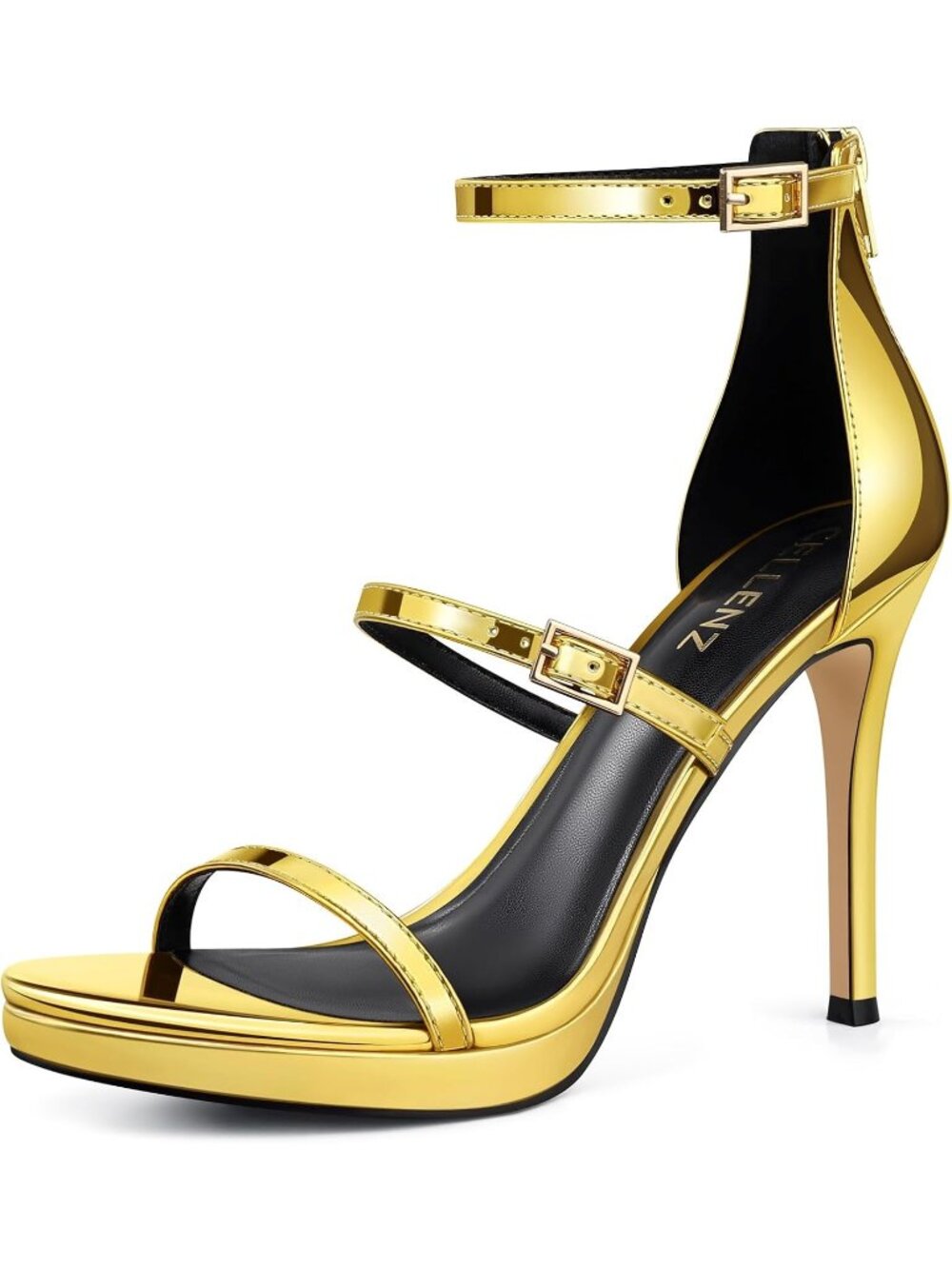 Women's Patent Gold Comfortable Formal Dressy Stiletto Sexy Platform High Heels